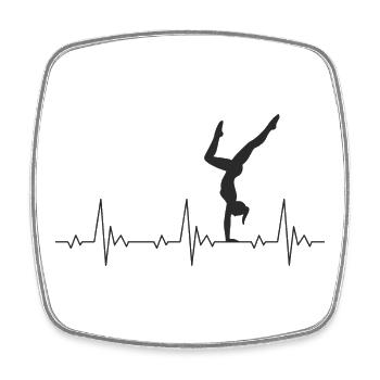 Calisthenics Heartbeat Handstand Frau Frequenz EKG - Viereckiger Kühlschrankmagnet - Weiß - Vorne