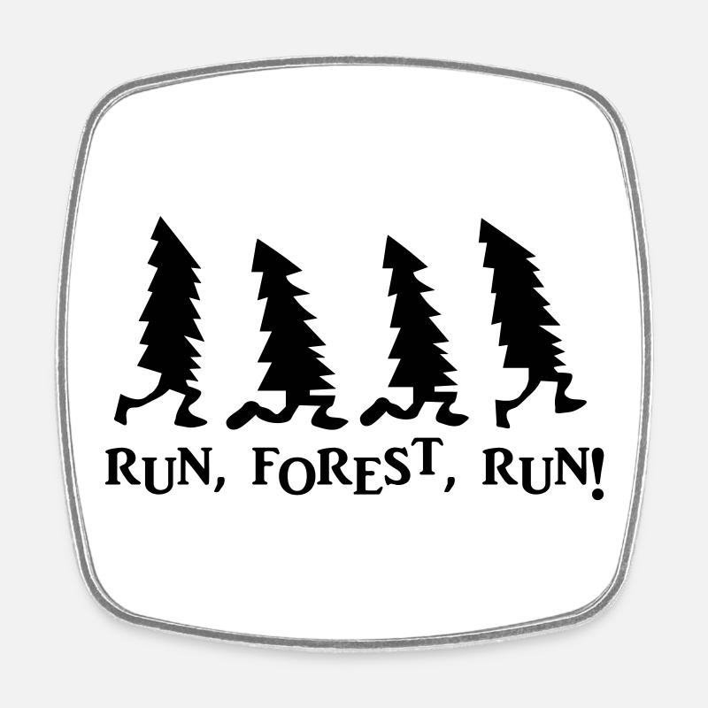 Forêt Run Run - Magnet carré - blanc
