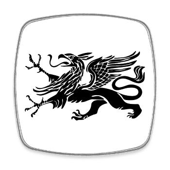 Vogel Greif von Rostock in schwarz - Viereckiger Kühlschrankmagnet - Weiß - Vorne