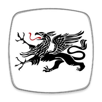 Rostocker Greif Schwarz Rostock - Square fridge magnet - white - Front