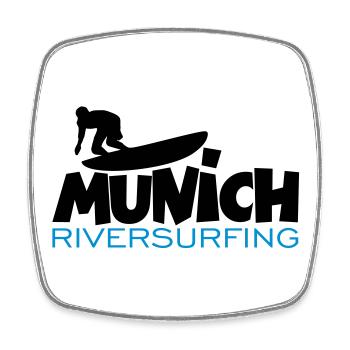 Munich Riversurfing München Surfer - Viereckiger Kühlschrankmagnet - Weiß - Vorne