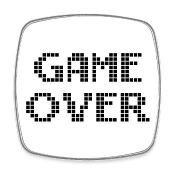 Game Over - Viereckiger Kühlschrankmagnet - Weiß - Vorne