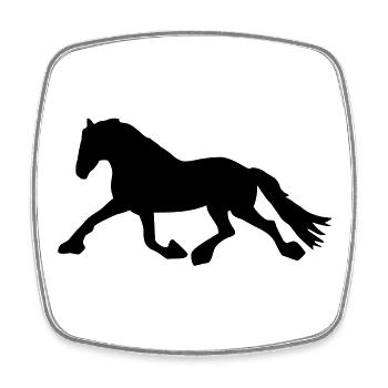 Cheval de course - Magnet carré - blanc - Devant