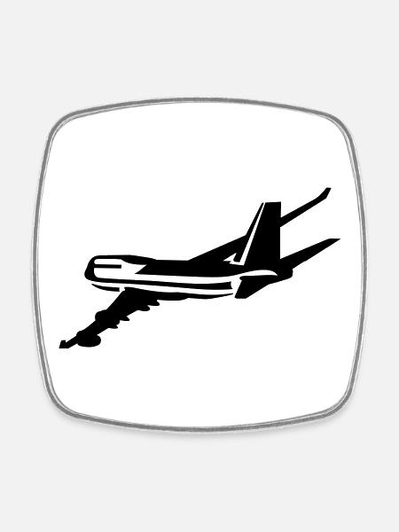 _747 - Square fridge magnet - white