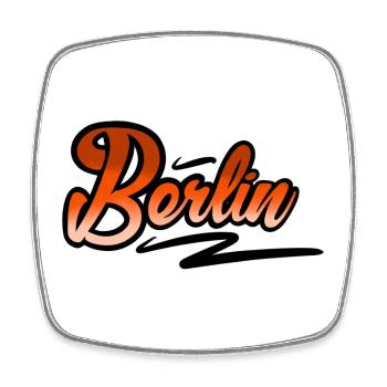 Berlin - Square fridge magnet - white - Front