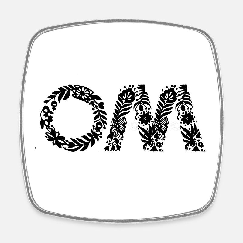 Om - Viereckiger Kühlschrankmagnet - Weiß