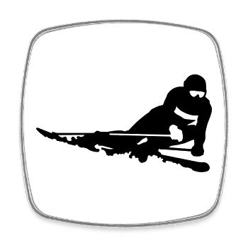 Skifahrer - Viereckiger Kühlschrankmagnet - Weiß - Vorne