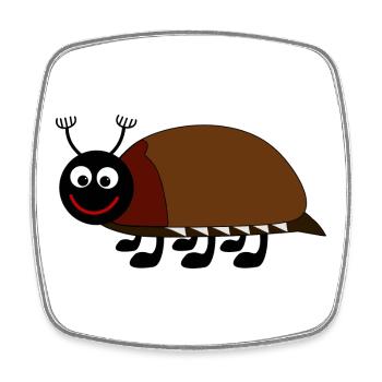 Playful bug illustration for kids - Square fridge magnet - white - Front