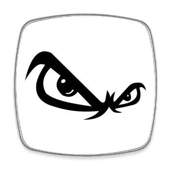 Evil look - Square fridge magnet - white - Front