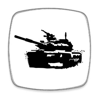 Panzer T-90 - Viereckiger Kühlschrankmagnet - Weiß - Vorne