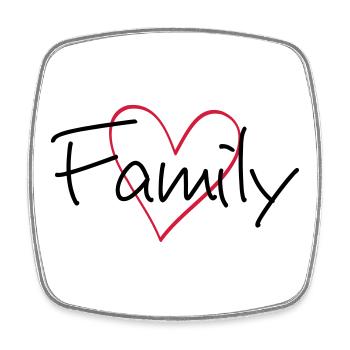 Family Herz Freundschaft Zusammenhalt Geschenk - Viereckiger Kühlschrankmagnet - Weiß - Vorne