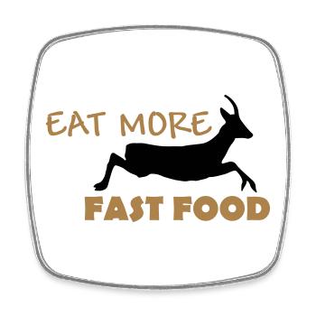 Eat more Fastfood - Viereckiger Kühlschrankmagnet - Weiß - Vorne