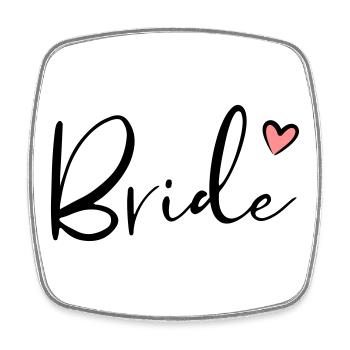 Cadeau de partie de poule coeur de mariée - Magnet carré - blanc - Devant
