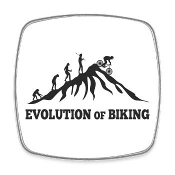 Evolution of Biking Downhill Entstehung  - Viereckiger Kühlschrankmagnet - Weiß - Vorne
