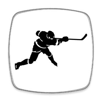 Hockey - Magnet carré - blanc - Devant