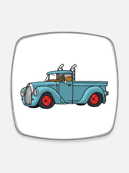 Pick Up - Square fridge magnet - white