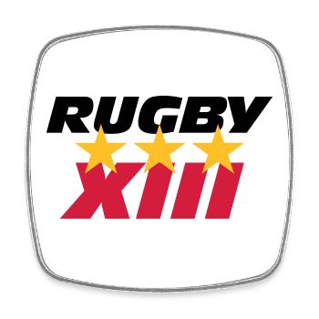 Rugby XIII - Square fridge magnet - white - Front