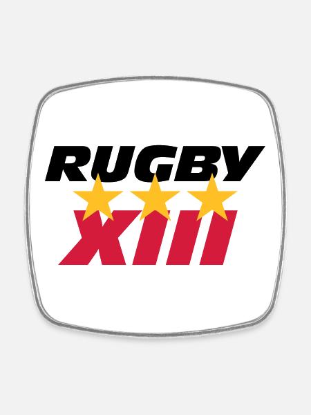 Rugby XIII - Magnet carré - blanc