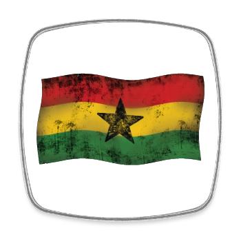 Ghanaian Flag mit Vintage-Effekt Reggae - Viereckiger Kühlschrankmagnet - Weiß - Vorne