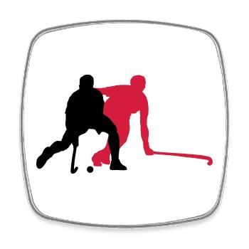 hockey sur gazon - Magnet carré - blanc - Devant
