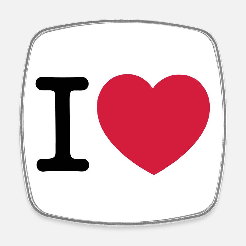 I Love... - Square fridge magnet - white