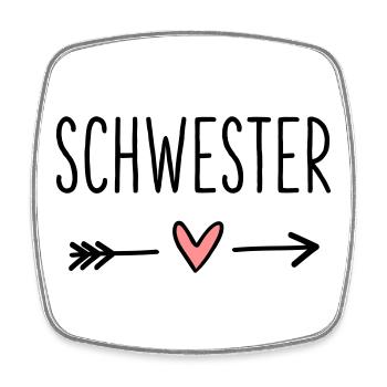 Schwester Herz Pfeil Liebe Freundin Geschenk - Viereckiger Kühlschrankmagnet - Weiß - Vorne