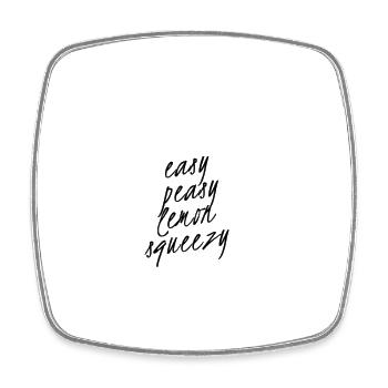 Easy Peasy Lemon Squeezy – Lustiger Spruch - Viereckiger Kühlschrankmagnet - Weiß - Vorne