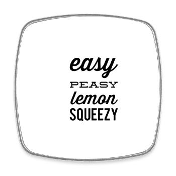 Easy Peasy Lemon Squeezy – Lustiger Spruch - Viereckiger Kühlschrankmagnet - Weiß - Vorne