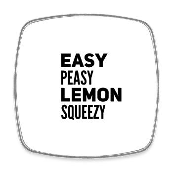 Easy Peasy Lemon Squeezy – Lustiger Spruch - Viereckiger Kühlschrankmagnet - Weiß - Vorne