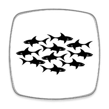 Hai shark - Viereckiger Kühlschrankmagnet - Weiß - Vorne
