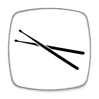 drums - Square fridge magnet - white - Front