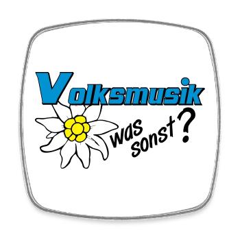 Volksmusik Edelweiß Emblem - Viereckiger Kühlschrankmagnet - Weiß - Vorne