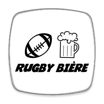Rugby - Magnet carré - blanc - Devant