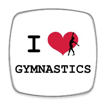 I Love Gymnastics - Magnet carré - blanc - Devant