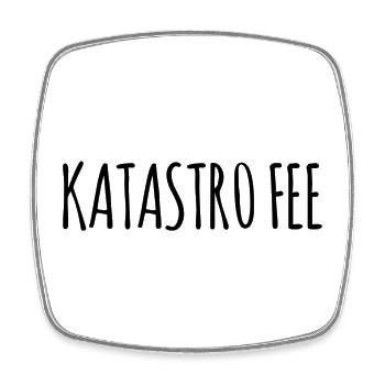 Catastrophe ? Catastrophe ! – Jeu de mots coquin - Magnet carré - blanc - Devant