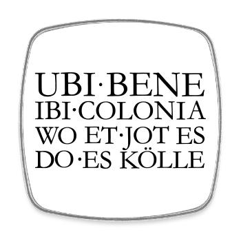 UBI BENE IBI COLONIA Kölsch Köln Design - Viereckiger Kühlschrankmagnet - Weiß - Vorne