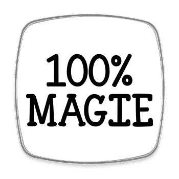 100% Magie - Magnet carré - blanc - Devant