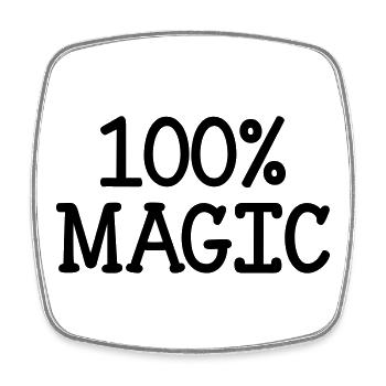 100% Magic - Magnet carré - blanc - Devant