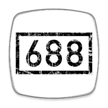 Rheinkilometer 688 Vintage - Köln am Rhein - Viereckiger Kühlschrankmagnet - Weiß - Vorne