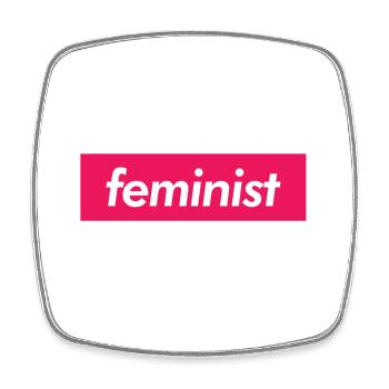 feminist - Square fridge magnet - white - Front