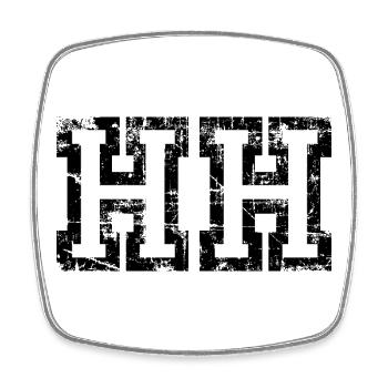HH Hamburg (Vintage/Weiß) - Viereckiger Kühlschrankmagnet - Weiß - Vorne