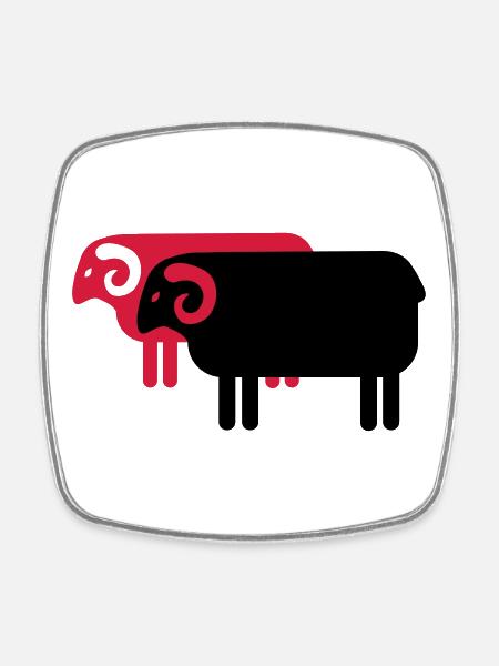 sheep - Square fridge magnet - white