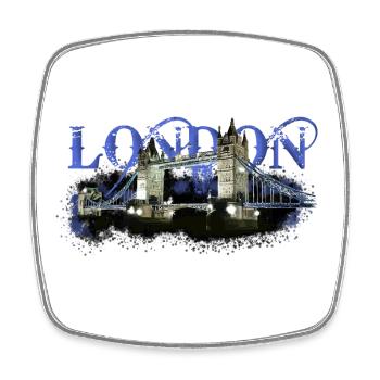 London - Viereckiger Kühlschrankmagnet - Weiß - Vorne