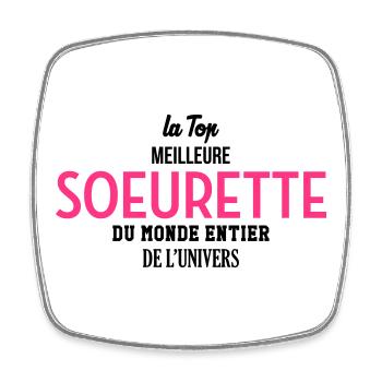 Soeur / Soeurette / Sœur / Sœurette / Bébé - Square fridge magnet - white - Front