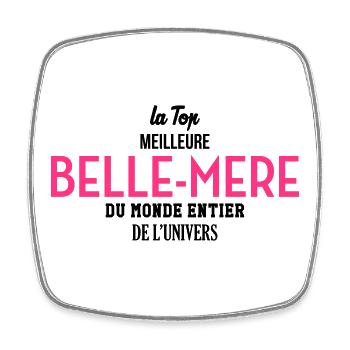 Belle-Mère / Belle Mere / Gendre / Fille / fils - Magnet carré - blanc - Devant
