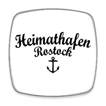 Heimathafen Rostock - Viereckiger Kühlschrankmagnet - Weiß - Vorne