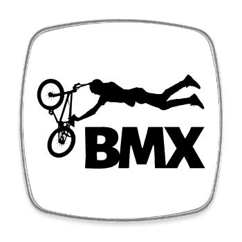 BMX Trick Shirt für Freestyle Rider - Viereckiger Kühlschrankmagnet - Weiß - Vorne