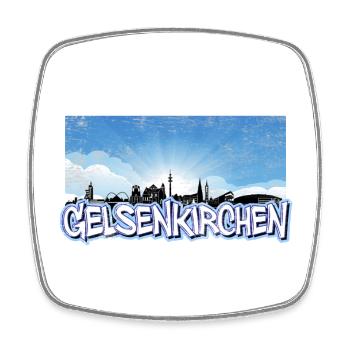 Gelsenkirchen Skyline - Viereckiger Kühlschrankmagnet - Weiß - Vorne