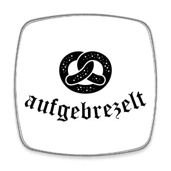 Salzbrezel „aufgebrezelt“ - Viereckiger Kühlschrankmagnet - Weiß - Vorne