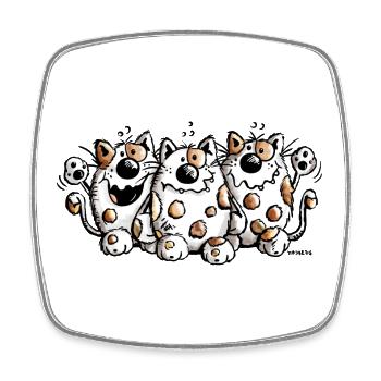 Trois meilleurs amis - Chat - Chats - Cadeau - Magnet carré - blanc - Devant